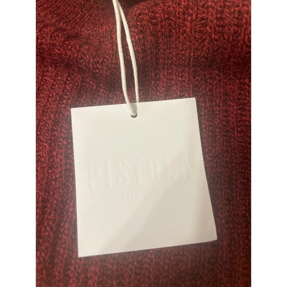 PISTOLA Eva Distressed Cotton Crew Neck Sweater Cherry black Marl XL NWT - Picture 7 of 11